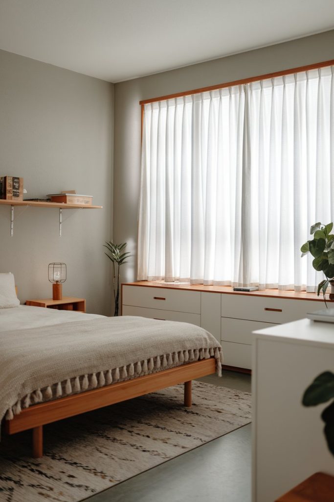 Japandi small bedroom simplicity & thoughtful layout for harmony