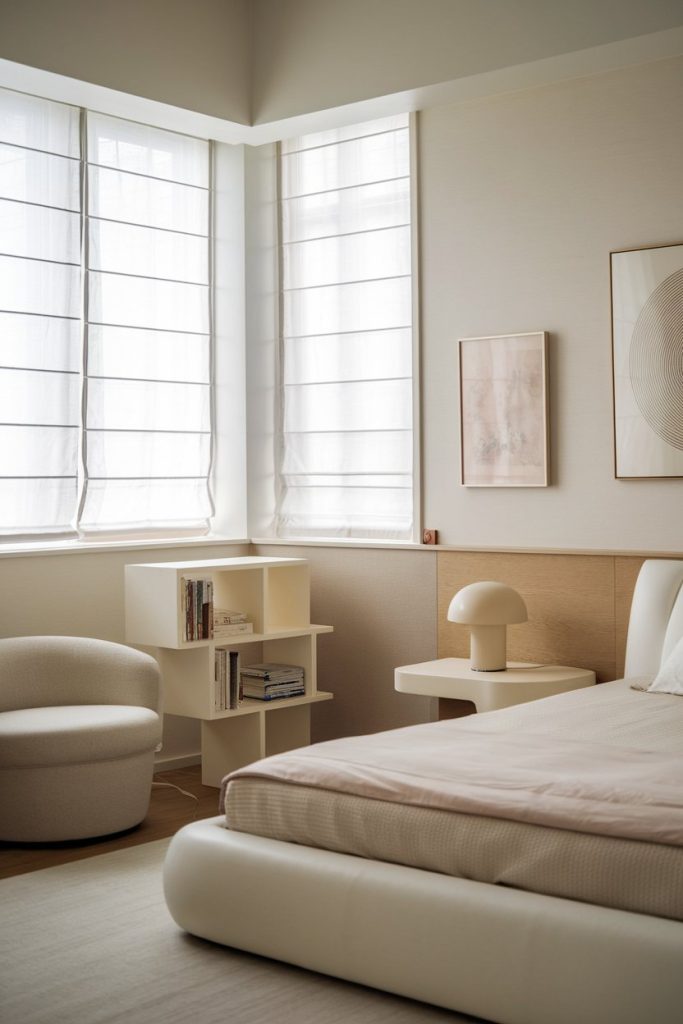 Japandi small bedroom thoughtful design & serene atmosphere