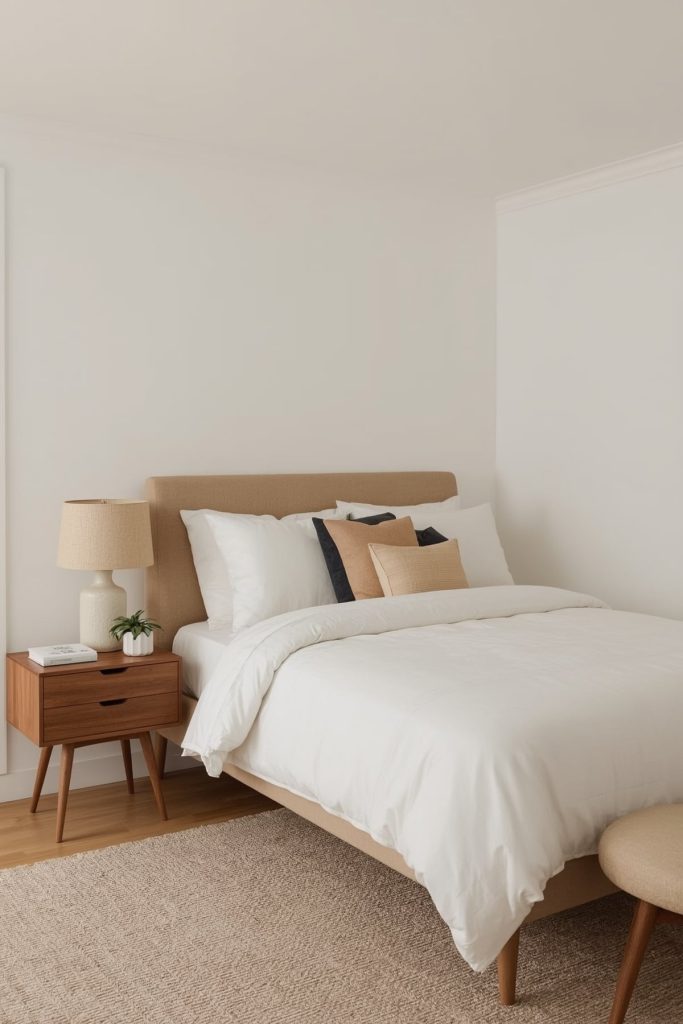 Japandi small bedroom unified design & balanced elements