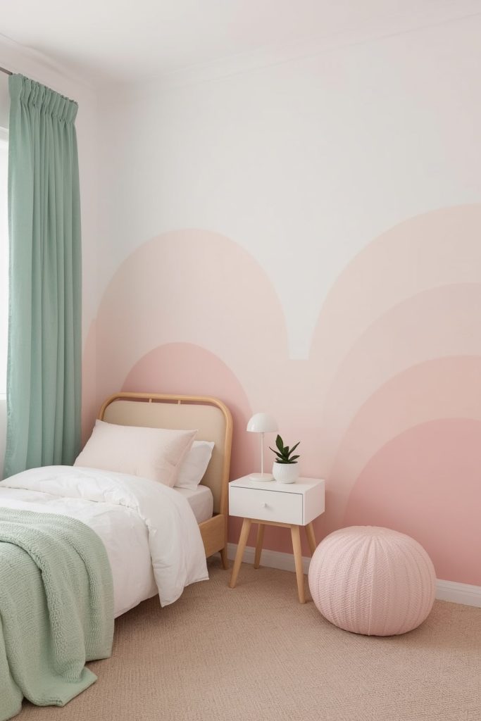 Kids' bedroom dreamy gradients & calming soft pastels