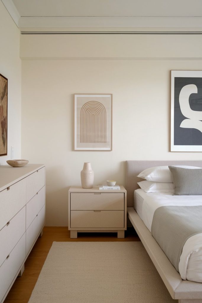 Minimalist bedroom harmony & thoughtful placement