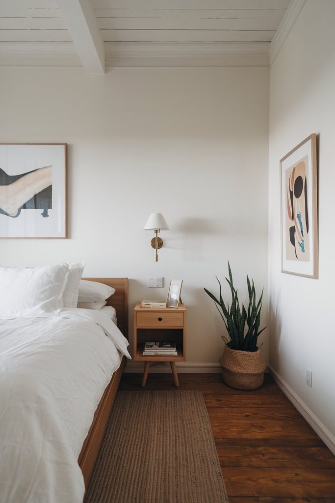 Minimalist bedroom thoughtful curation for a meditative atmosphere