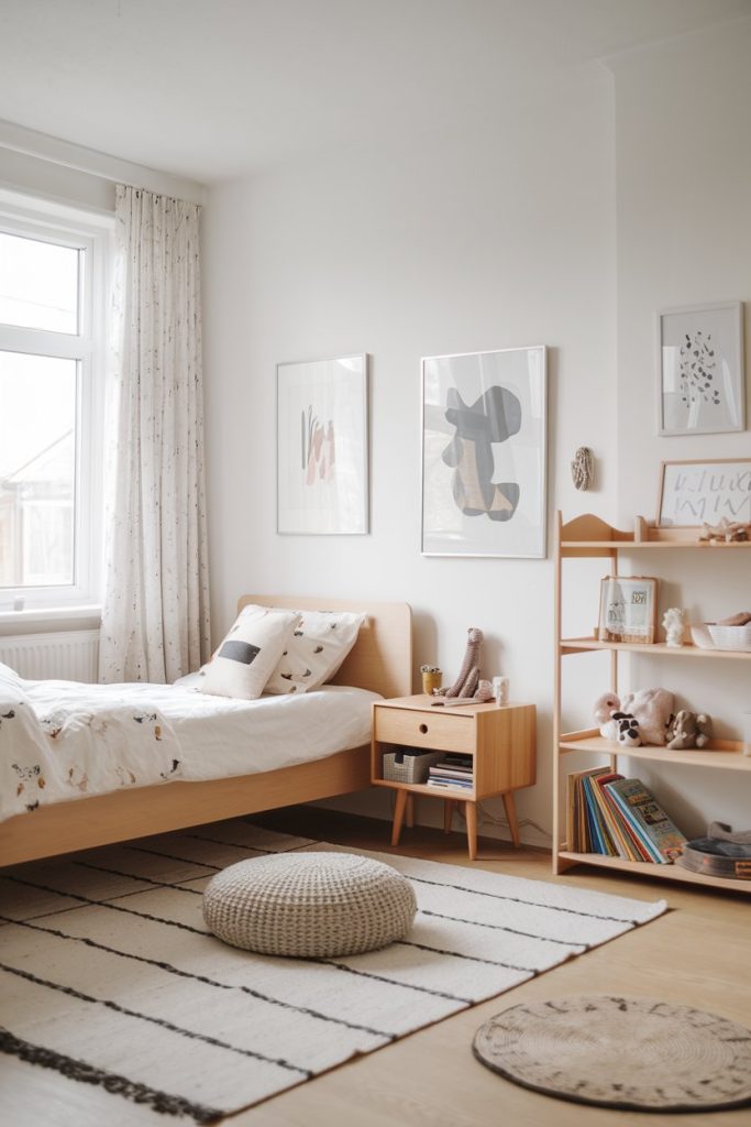 Scandinavian kids' bedroom functional & organized design
