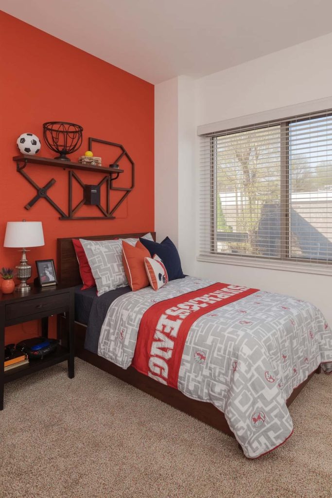 Sports inspired kids' room energetic & expressive design